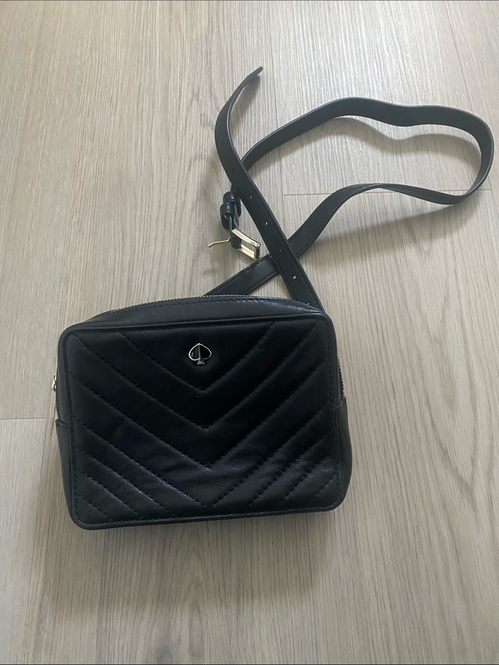 kate spade Black Quilted Leather Camera Crossbody